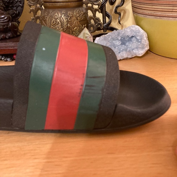 Gucci Pursuit 72 Pool Slides Slip-on Black Sandals Flip Flops Size 8M/9.5W - Picture 12 of 14